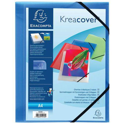 Chemise à élastiques 3 rabats PP opaque krea cover A4 thumbnail image 1