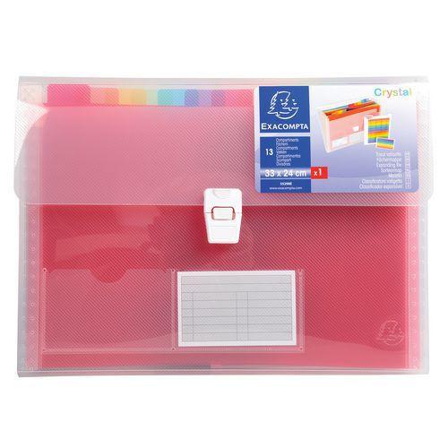Lot de 5 Trieur valisette PP 13 compartiments crystal 33x25cm thumbnail image 1