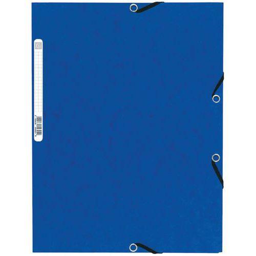 Lot de 50 Chemise à élastique 3 rabats carte lustrée 355gm² A4 Bleu thumbnail image 1