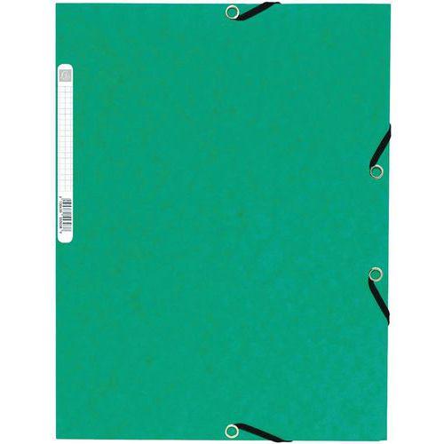 Lot de 50 Chemise à élastique 3 rabats carte lustrée 355gm² A4 Vert thumbnail image 1