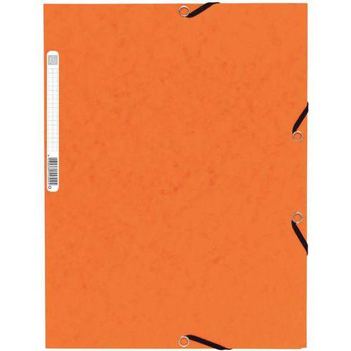 Lot de 50 Chemise à élastique 3 rabats carte lustrée 355gm² A4 Orange thumbnail image 1