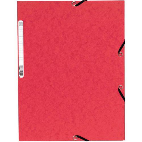 Lot de 50 Chemise à élastique 3 rabats carte lustrée 355gm² A4 Rouge thumbnail image 1