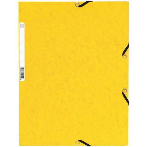 Lot de 50 Chemise à élastique 3 rabats carte lustrée 355gm² A4 Jaune thumbnail image 1