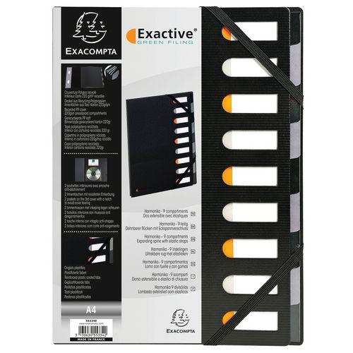 Illustration de : Trieur rigide dos extensible 9 compartiments noir harmonika®