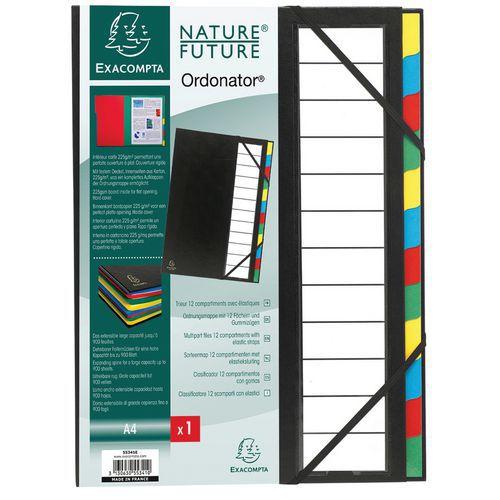 Lot de 6 trieurs rigide ordonator dos extensible 12 compartiments Noir thumbnail image 1