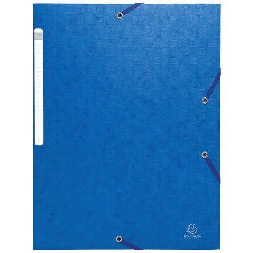 Lot de 50 chemisess à élastiques carte lustrée 3 rabats monobloc Bleu thumbnail image 1