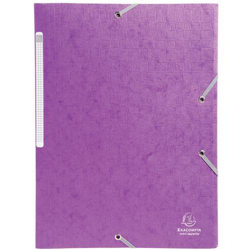 Lot de 50 chemisess à élastiques carte lustrée 3 rabats monobloc Violet thumbnail image 1