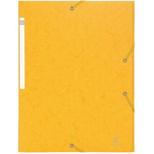 Lot de 50 chemisess à élastiques carte lustrée 3 rabats monobloc Jaune thumbnail image 1