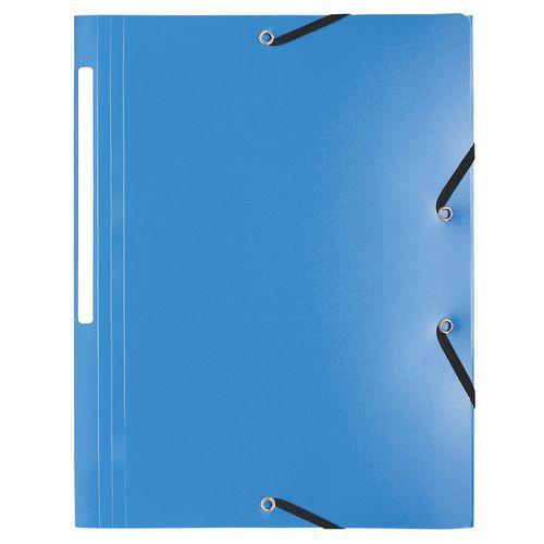 Lot de 50 chemises à élastique 3 rabats PP 5/10e opaque A4 Bleu clair thumbnail image 1