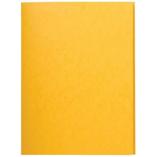 Lot de 25 chemises simple sans élastique avec 3 rabats 400gm² A4 Jaune thumbnail image 1