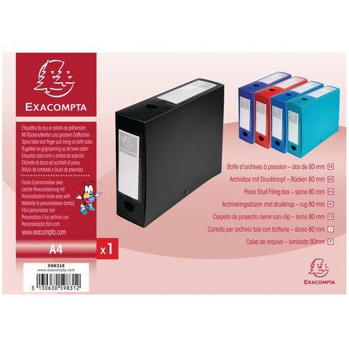Lot de 10 boîtes de classement à pression 80mm PP 7/10e opaque A4 Noir thumbnail image 1