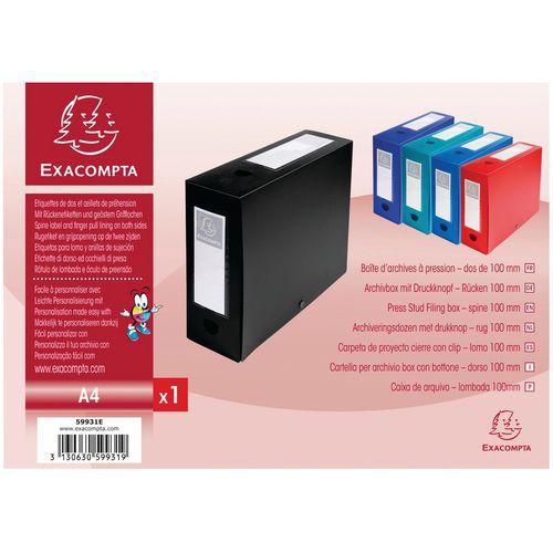 Lot de 10 boîtes classement à pression 100mm PP 7/10e opaque A4 Noir thumbnail image 1
