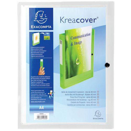 Lot de 5 boîtes classement pression 40mm PP 7/10e krea cover Incolore thumbnail image 1