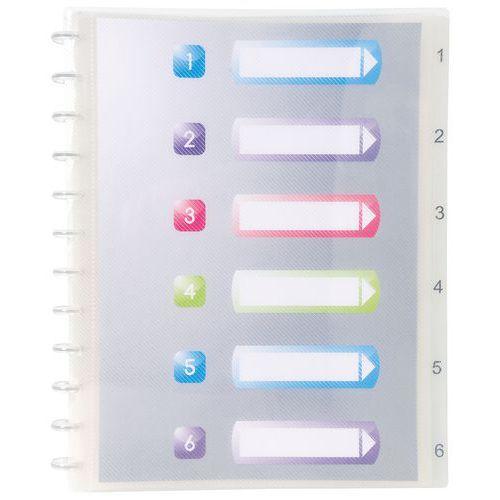 Illustration de : Protège-documents amovibles à anneaux PP crystal 60 vues A4