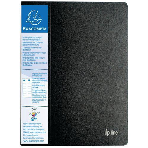 Lot de 12 Protège-documents rigide avec porte étiquette 80 vues Noir thumbnail image 1