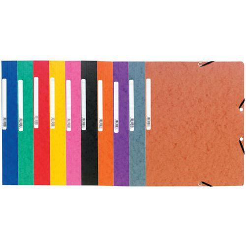 Illustration de : Chemise à élastique sans rabat carte lustrée 400gm²  A4