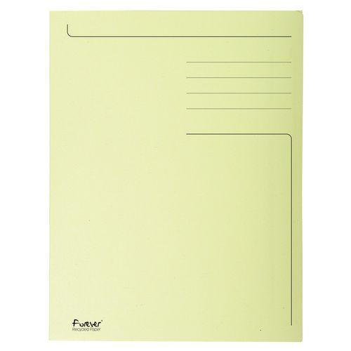 Lot de 100 chemises imprimée 3 rabats forever® 280gm² - folio Jaune thumbnail image 1