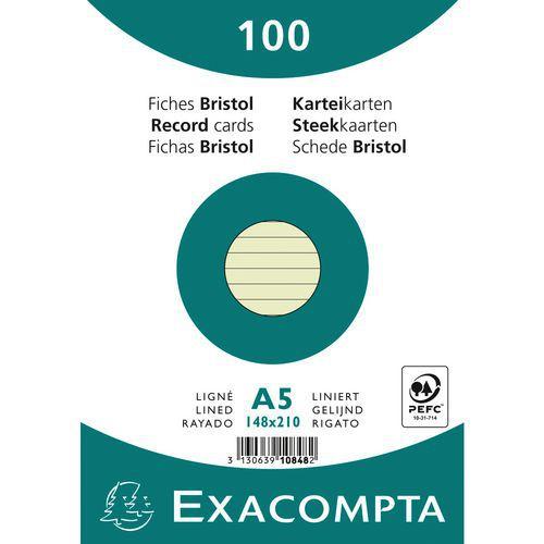 Lot de 10 paquets 100 fiches bristol ligné non perforé 148x210mm Vert thumbnail image 1