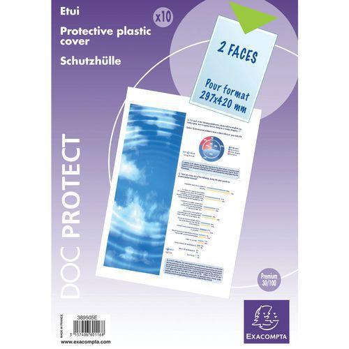 Illustration de : Sachet de 10 étuis de protection simples pvc de qualité A3