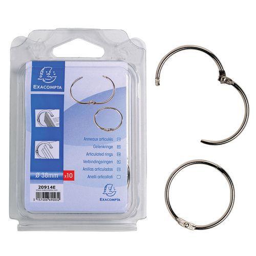 Lot de 10 Blister de 10 anneaux articulés - diamètre 38mm thumbnail image 1