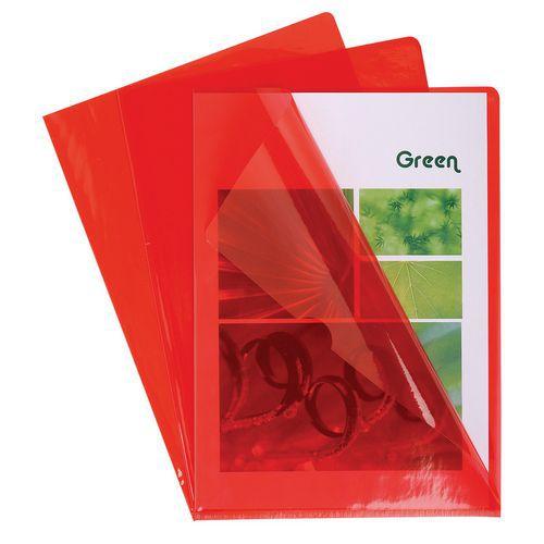 Lot de 10 Sachet de 10 pochettes coin pvc résistante 13/100e A4 Rouge thumbnail image 1