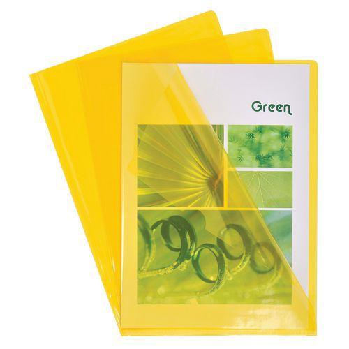 Lot de 10 Sachet de 10 pochettes coin pvc résistante 13/100e A4 Jaune thumbnail image 1