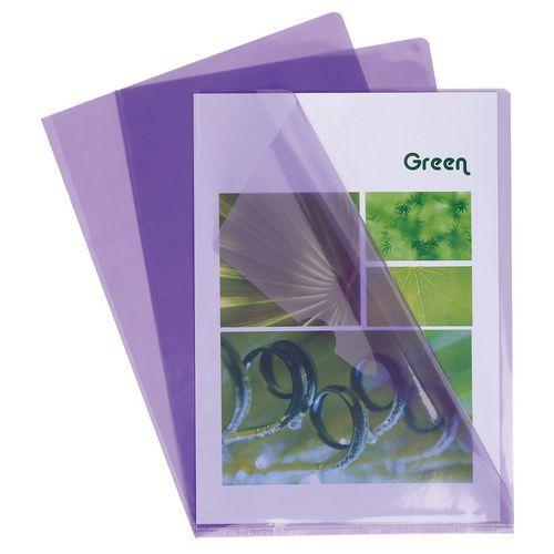 Lot de 10 Sachet de 10 pochettes coin pvc résistante 13/100e A4 Violet thumbnail image 1