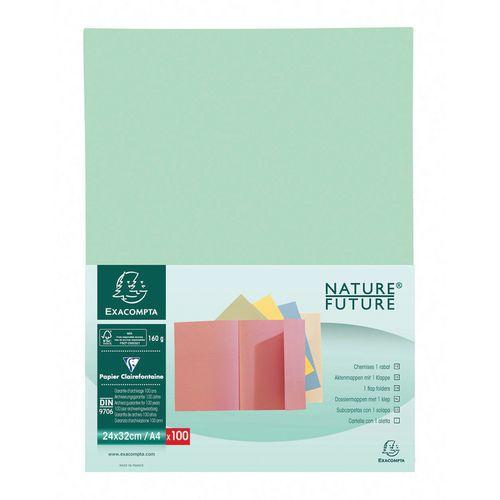 Lot de 5 paquets 100 chemises 1 rabat super 180 - 24x32cm Vert thumbnail image 1