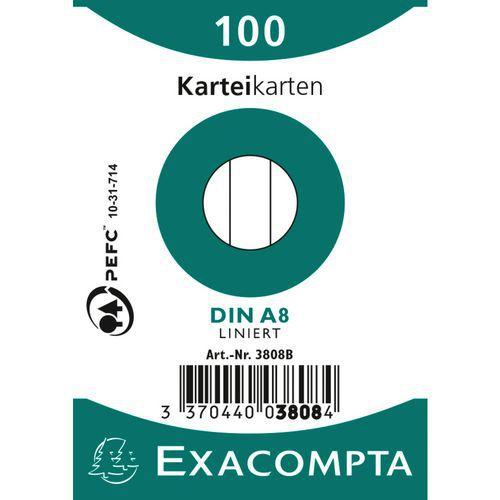 Lot de 48 Paquet 100 fiches sous film bristol ligné 55x74mm thumbnail image 1