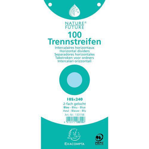 Lot de 12 paquets 100 fiches intercalaires  perforées - 105x240mm Bleu thumbnail image 1