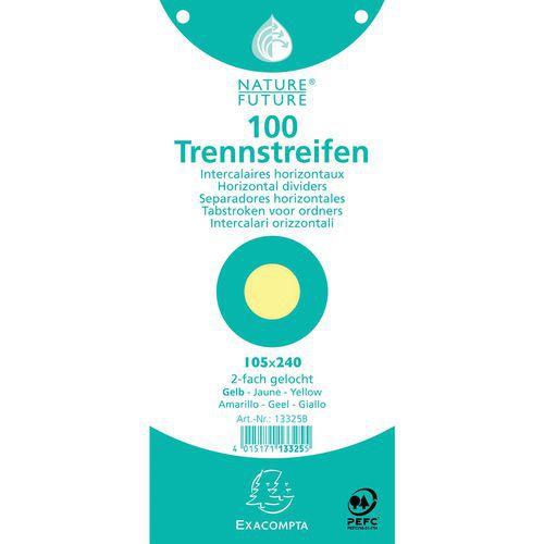 Lot de 12 paquets 100 fiches intercalaires  perforées - 105x240mm Jaune thumbnail image 1