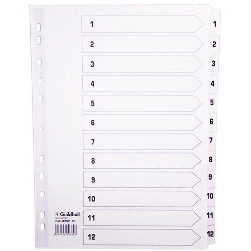 Lot de 25 Intercalaires à touches plastifiées - 12 touches 1 à 12 A4 thumbnail image 1