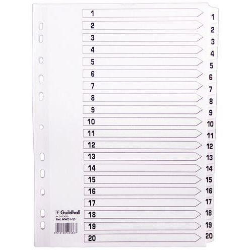 Lot de 15 Intercalaires à touches plastifiées - 20 touches 1 à 20 A4 thumbnail image 1