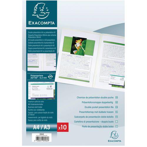 Chemise double poche polypropylène semi rigide 4/10e - a4 thumbnail image 1