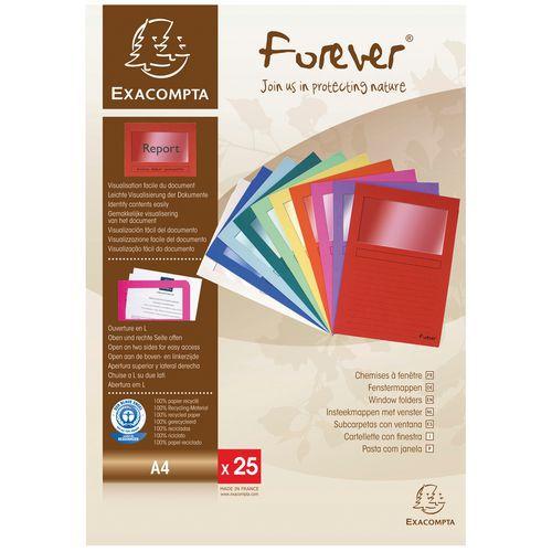 Illustration de : Paquet de 25 chemises à fenêtre forever 120g/m² - 22x31cm