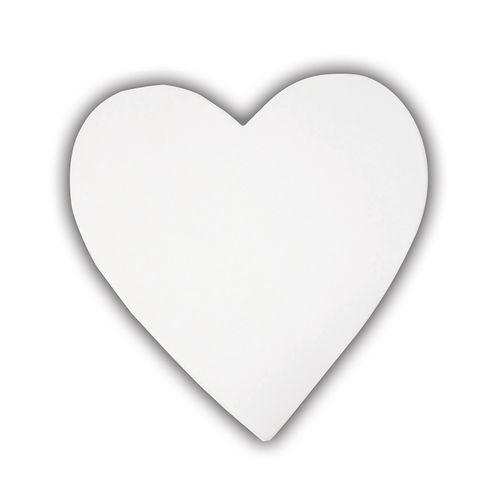 Illustration de : Petit coeur plein à décorer en papier mâché 12 cm blanc- Décopatch