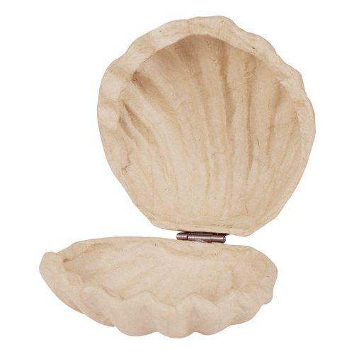 Illustration de : Boîte coquillage 12x12x5 cm en papier mâché à décorer - Décopatch