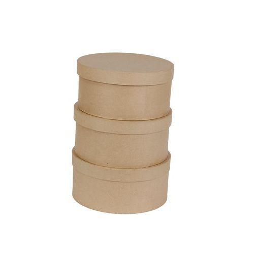 Illustration de : Lot 3 boîtes à chapeaux en papier mâché à décorer - Décopatch