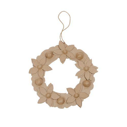 Illustration de : Couronne de fleurs 2 x29 x29 cm en papier mâché à décorer - Décopatch