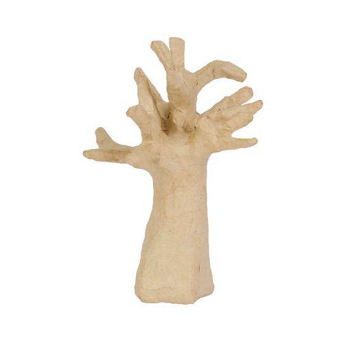 Illustration de : Arbre porte bijou 10 cm en papier mâché à décorer - Décopatch