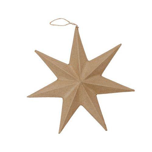 Illustration de : Etoile à suspendre 20 cm en papier mâché à décorer - Décopatch