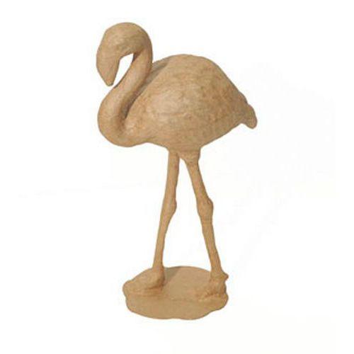 Illustration de : Flamand Rose 27 cm en papier mâché à décorer - Décopatch