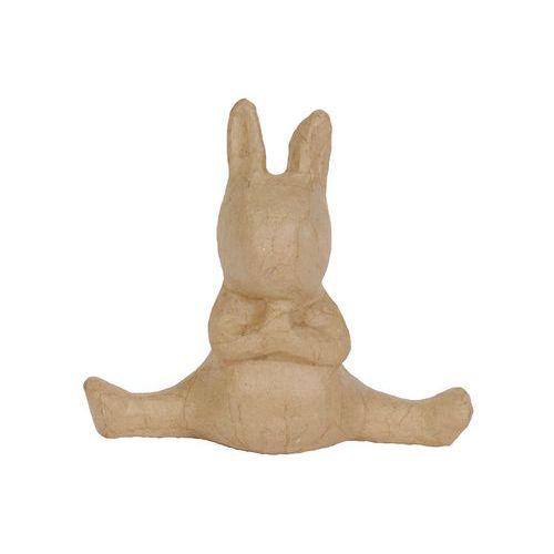 Lapin yoga 17 cm en papier mâché à décorer - Décopatch fullname image