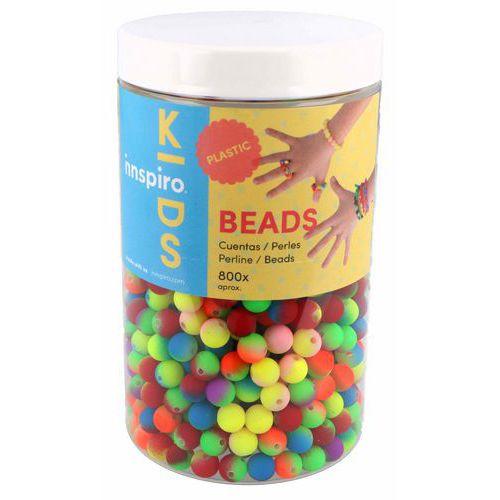 Sachet 800 perles plastique rondes multicolore fluo Ø 8 mm thumbnail image 1