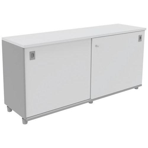 Rangement bas portes coulissantes Dalia blanc/gris thumbnail image 1