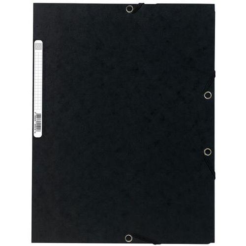 Lot de 25 chemises 3 rabats à élastiques carte lustrée 400g/m2  A4 Noir thumbnail image 1