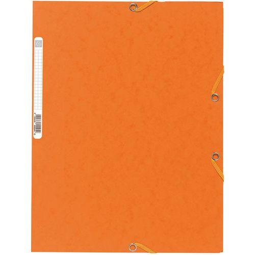 Lot de 25 chemises 3 rabats carte lustrée 400g/m2  A4 Orange thumbnail image 1