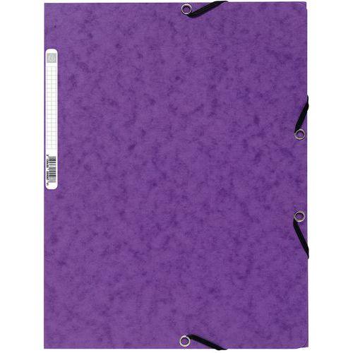 Lot de 25 chemises 3 rabats carte lustrée 400g/m2  A4 Violet thumbnail image 1