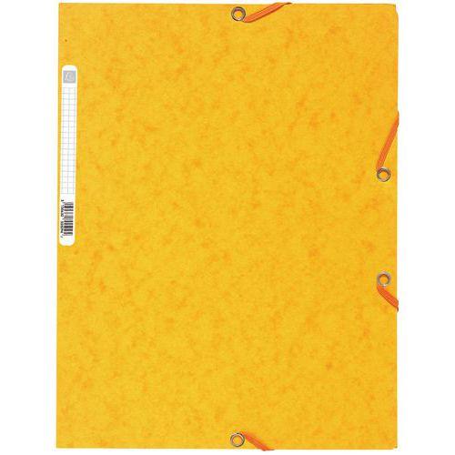 Lot de 25 chemises 3 rabats carte lustrée 400g/m2  A4 Jaune thumbnail image 1