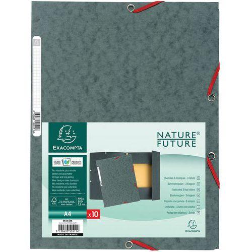 Lot de 50 chemises à élastiques 3 rabats carte lustrée 400g/m² a4 Gris thumbnail image 1